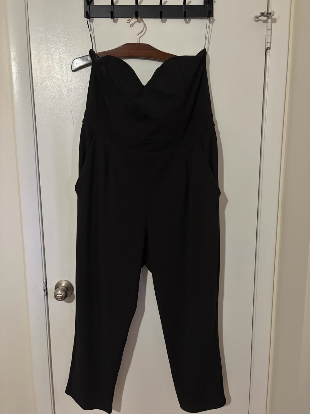 Strapless Sweetheart Jumpsuit in Black. Plus Size